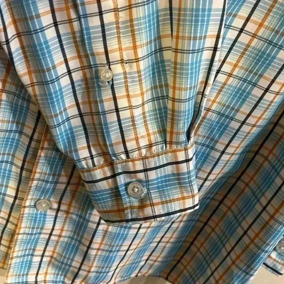 [LT]Bob Timberlake Mens Fishing Shirt Long  Sleeve Vented Blue Plaid - Picture 5 of 12